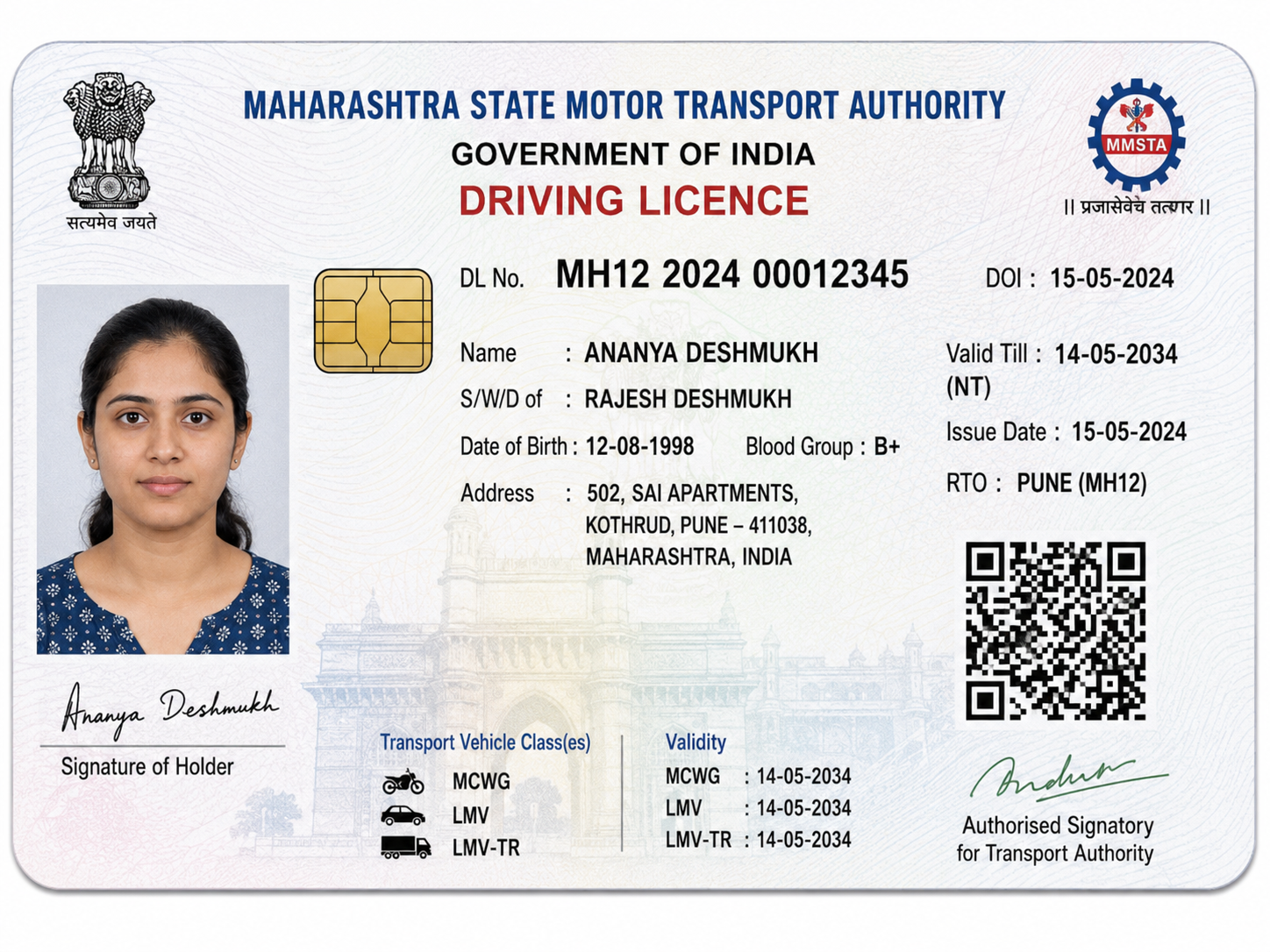 Driving licence sample