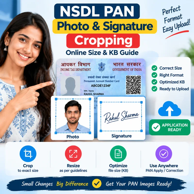 NSDL PAN Photo and Signature Cropping Online: Size and KB Guide